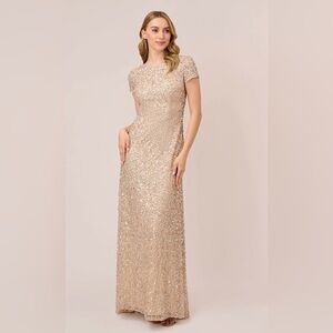 Gorgeous Champagne Gold Adrianna Papell Long Dress✨